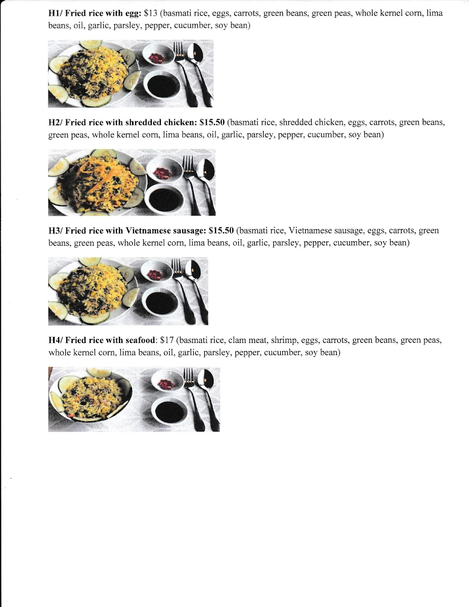 Menu, G&T Book Cafe Inc