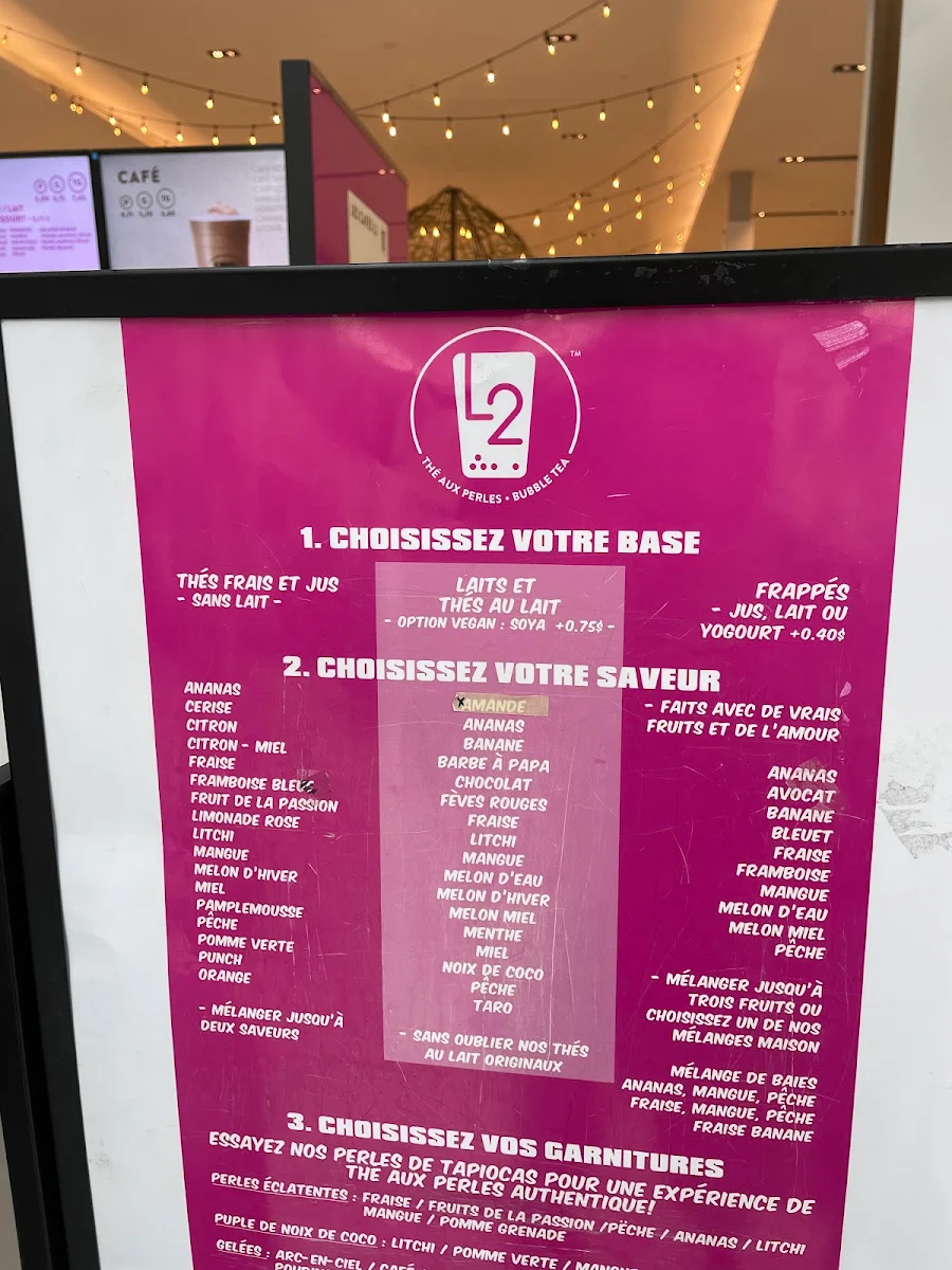 Menu, L2 Thé Aux Perles
