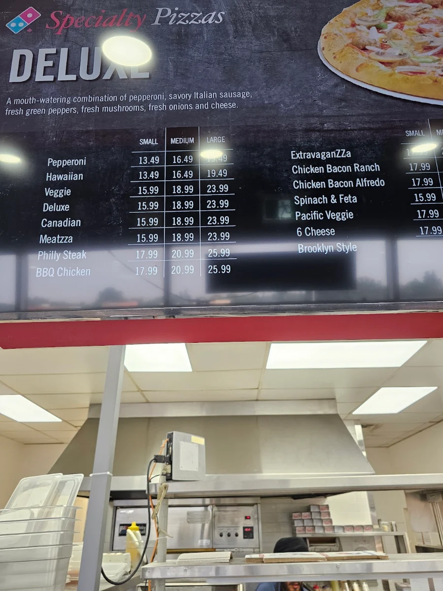 Menu, Domino's Pizza