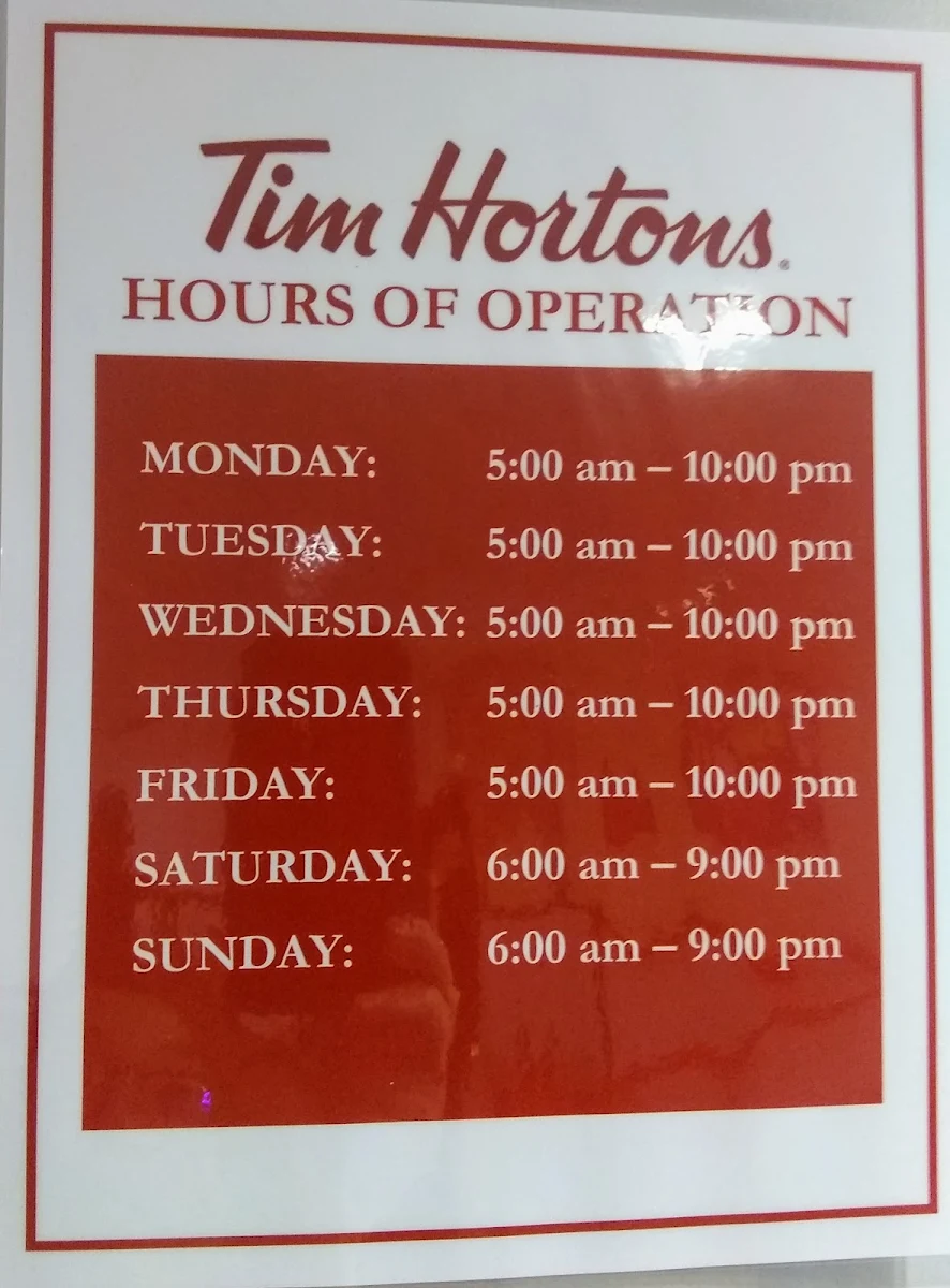 Menu, Tim Hortons