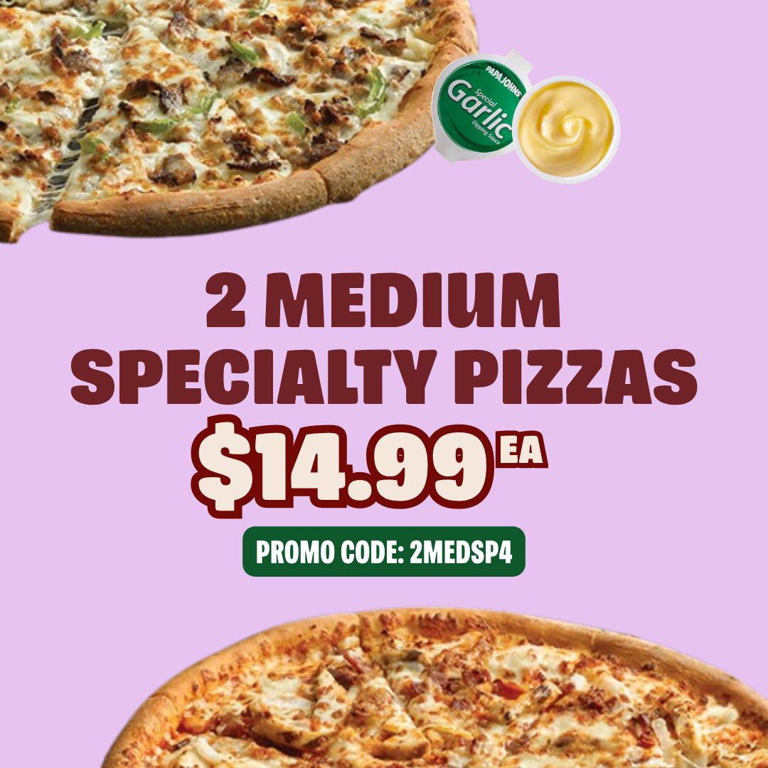 Menu, Papa Johns Pizza
