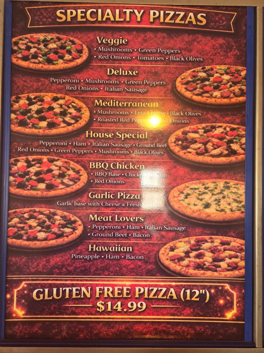 Menu, Pizza Express & Wings Caledon