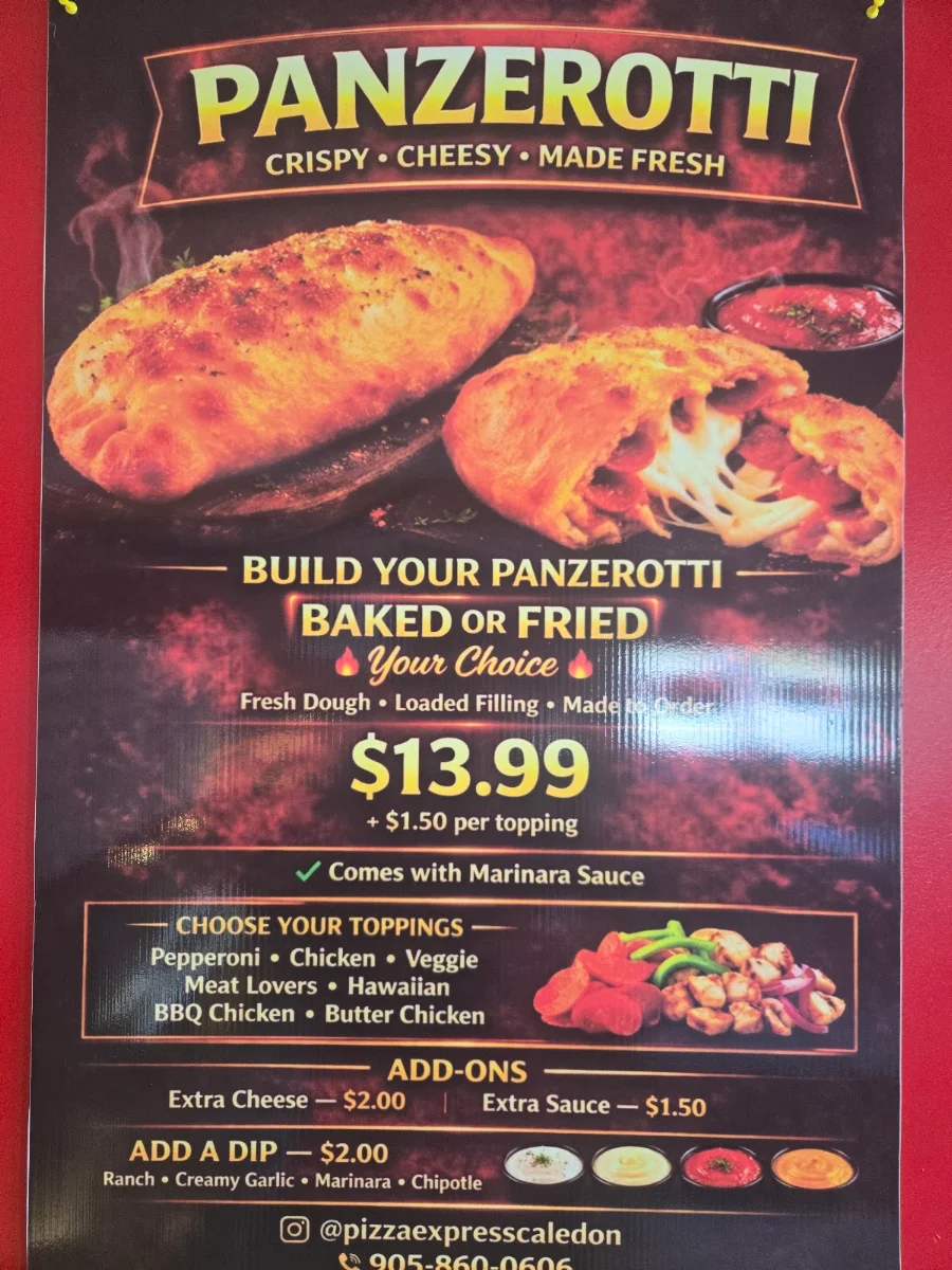 Menu, Pizza Express & Wings Caledon