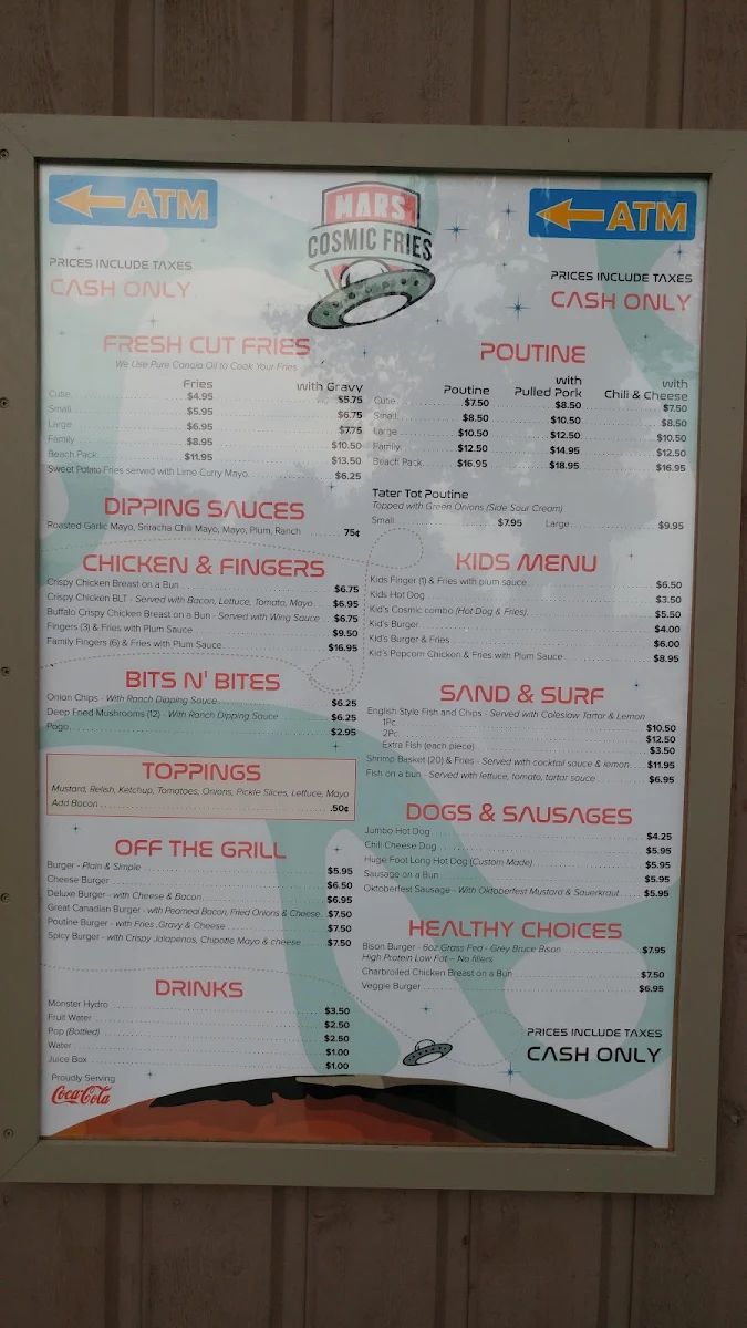 Menu, Beach Burger