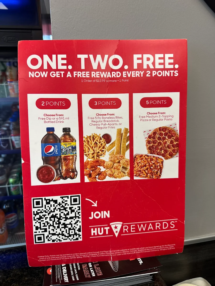 Menu, Pizza Hut