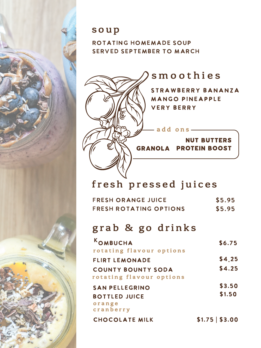 Menu, Coutts Coffee Roastery & Cafe