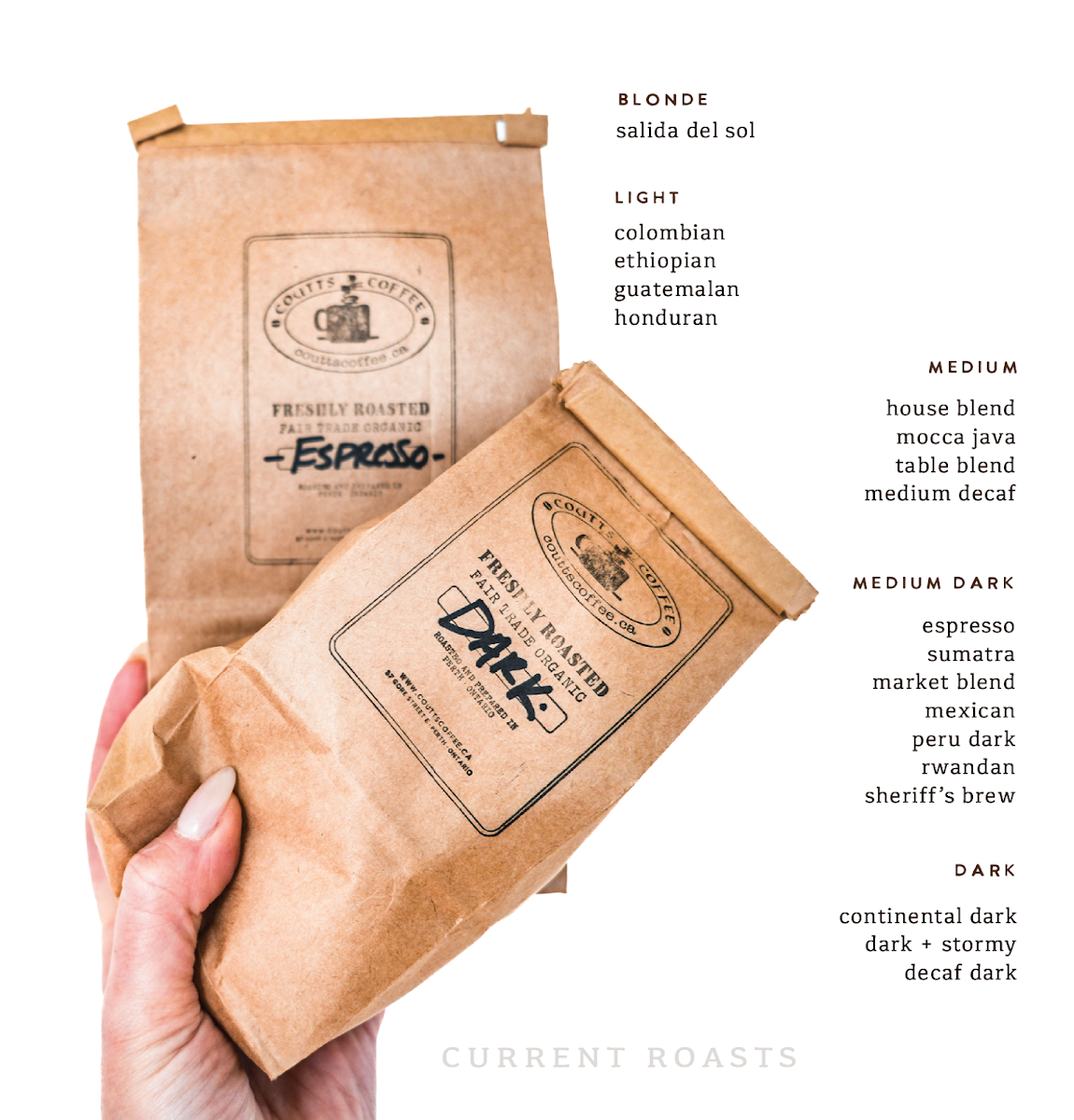 Menu, Coutts Coffee Roastery & Cafe