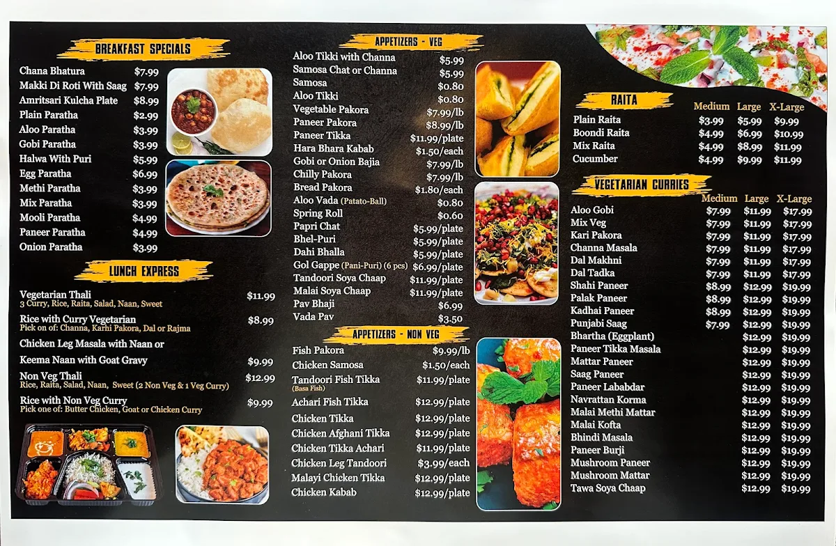 Menu, Matheson Sweets & Catering - Indian Restaurant in Mississauga