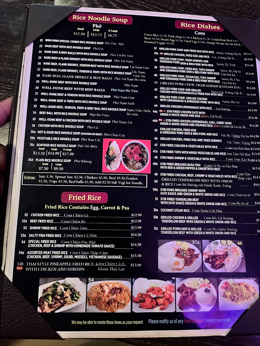 Menu, Binh Minh Mai