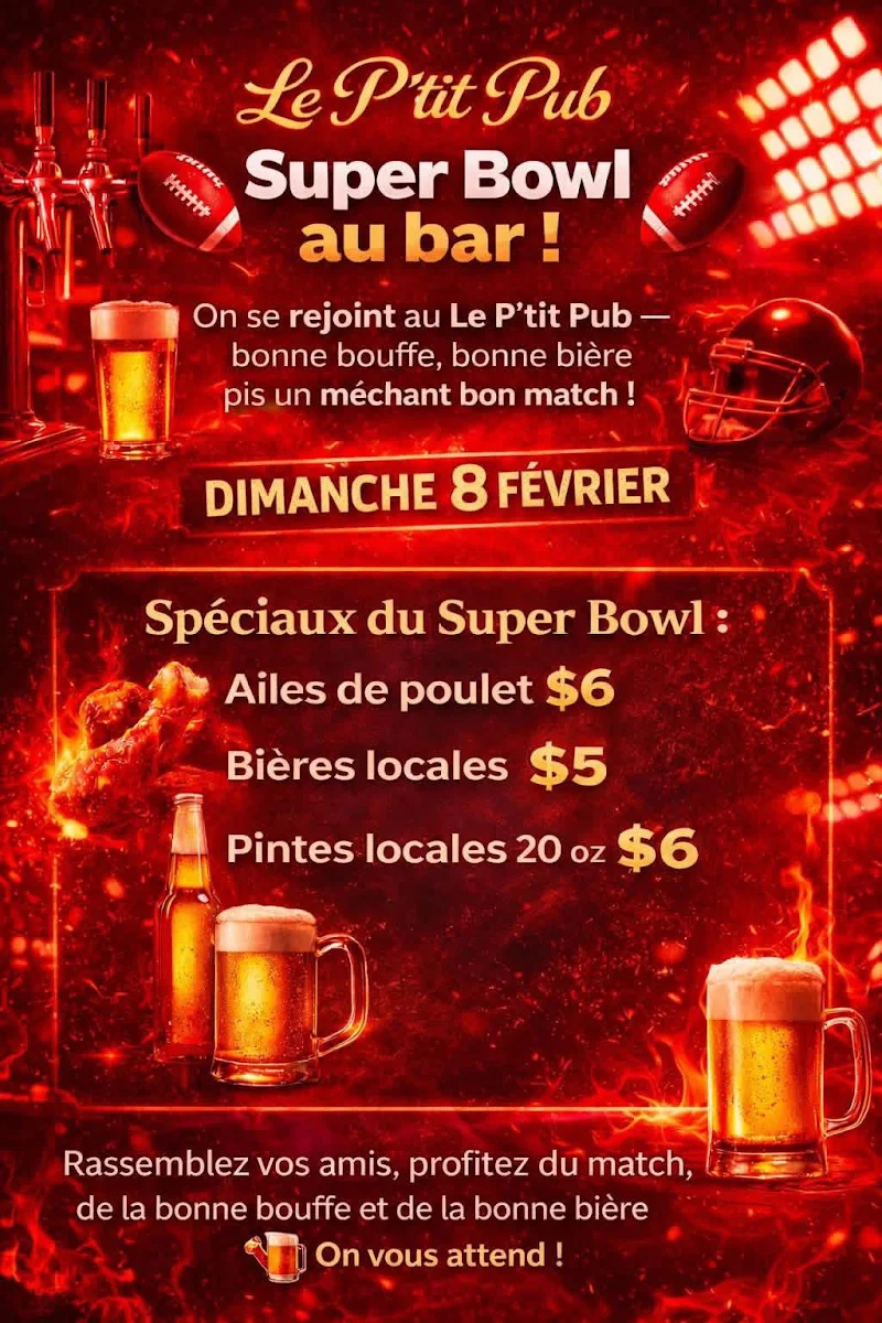 Menu, Le P'tit Pub