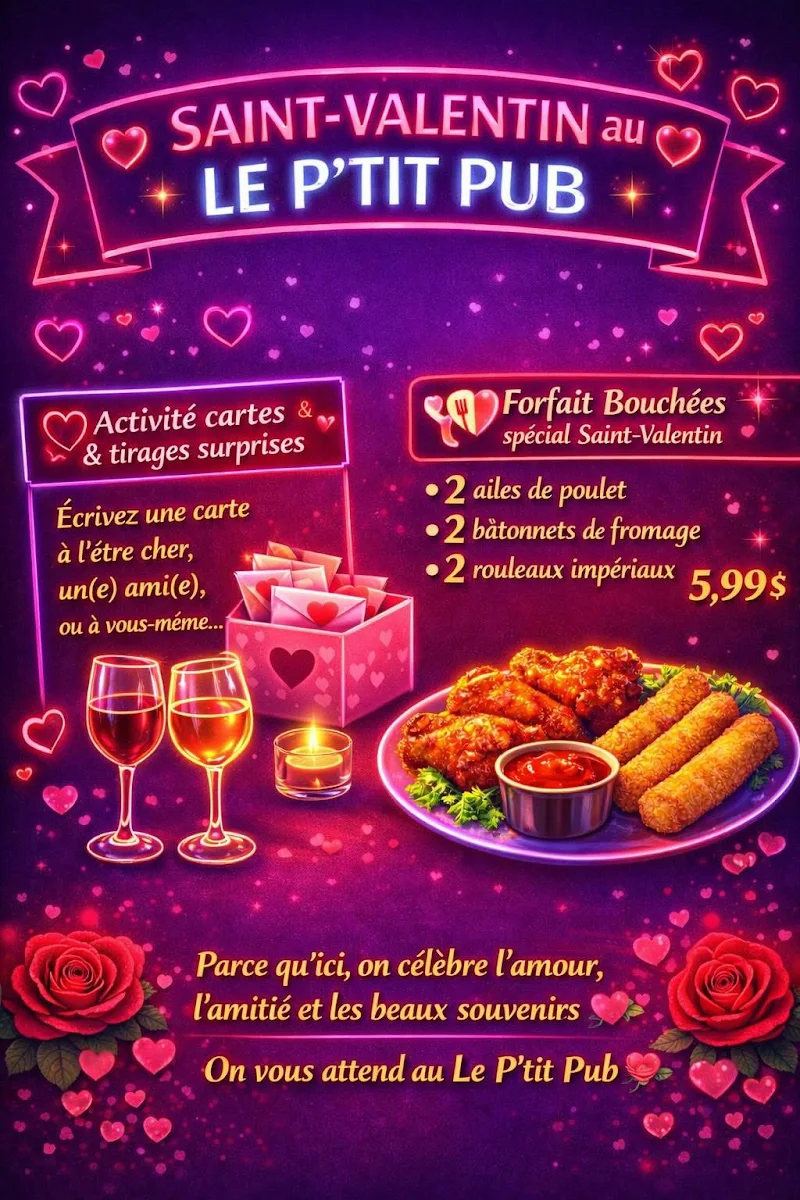 Menu, Le P'tit Pub