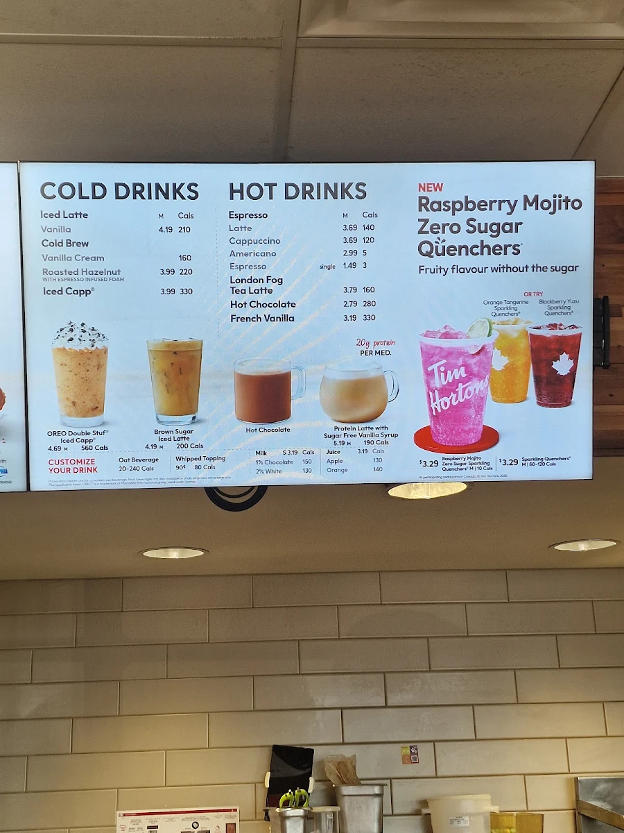 Menu, Tim Hortons