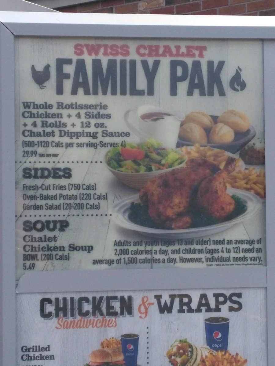 Menu, Harvey's
