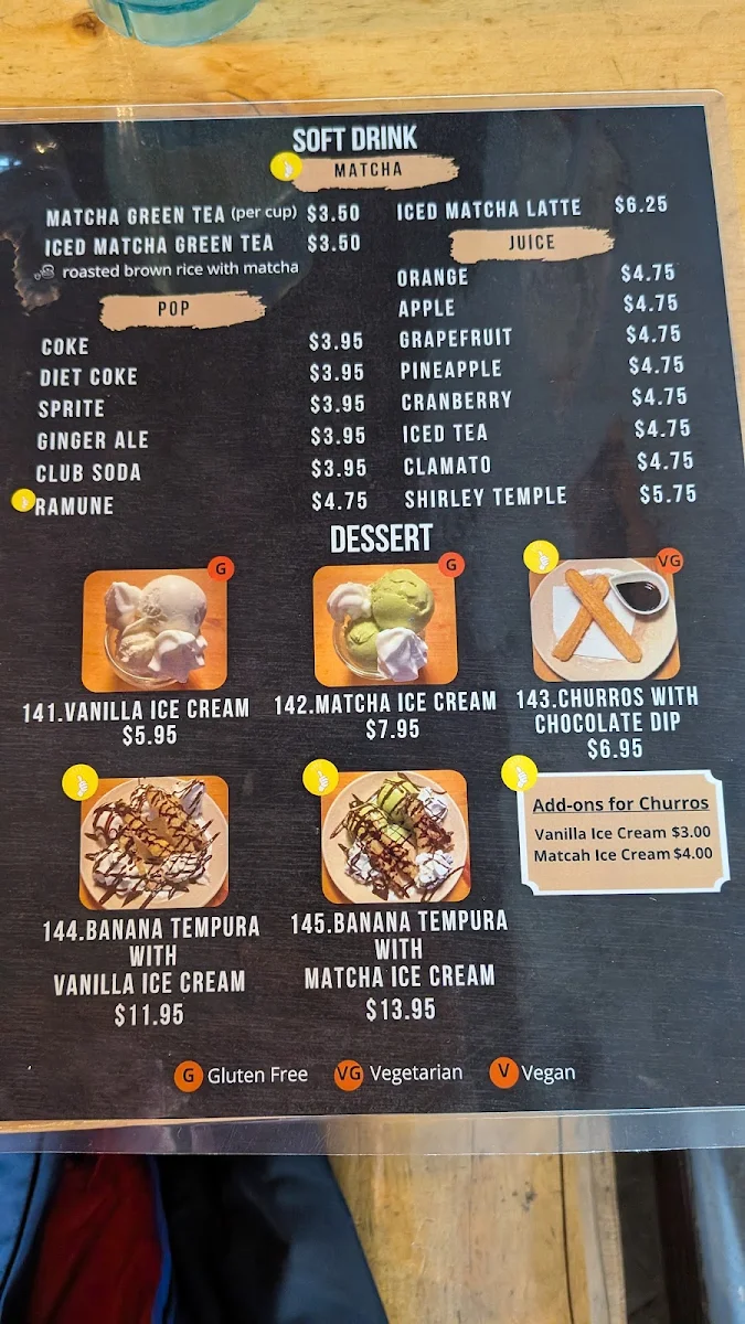 Menu, Sushi Bistro