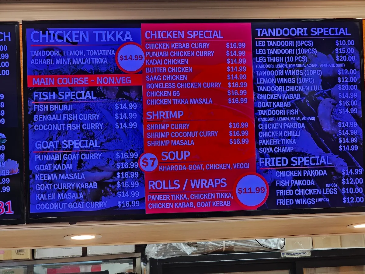 Menu, Punjab Meat Shop ltd