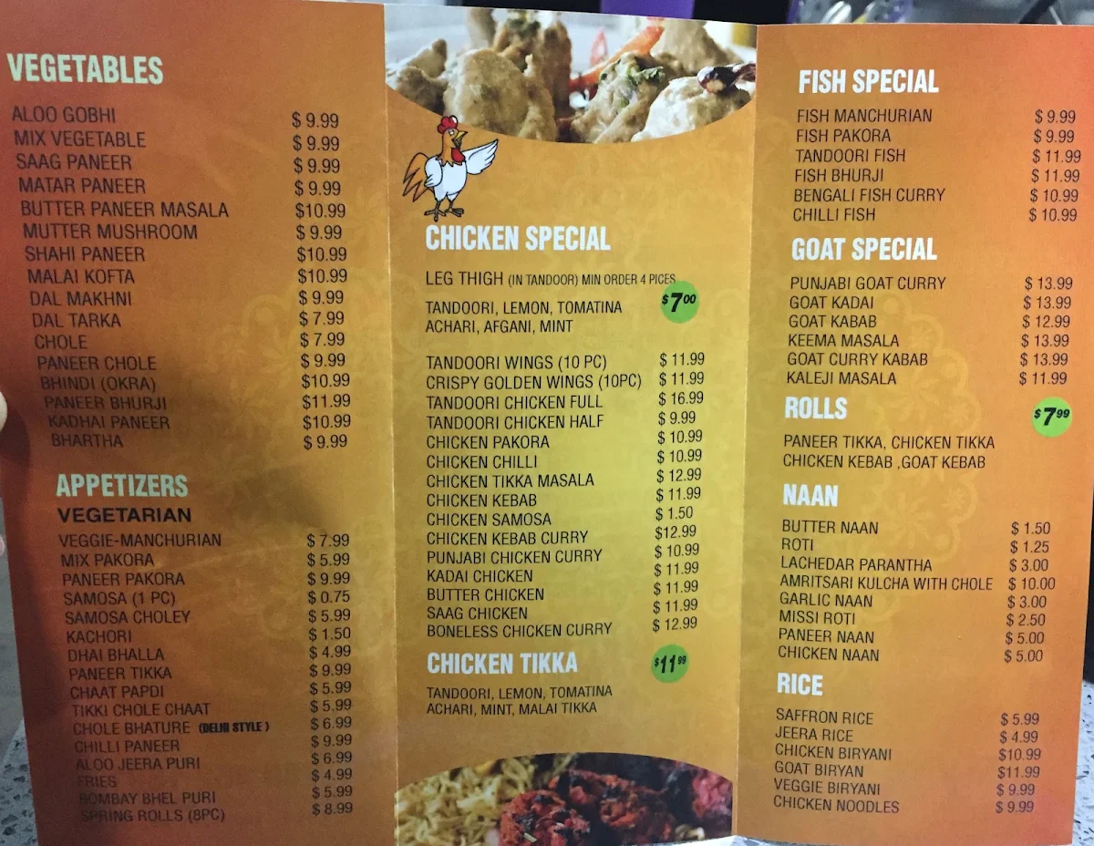 Menu, Punjab Meat Shop ltd