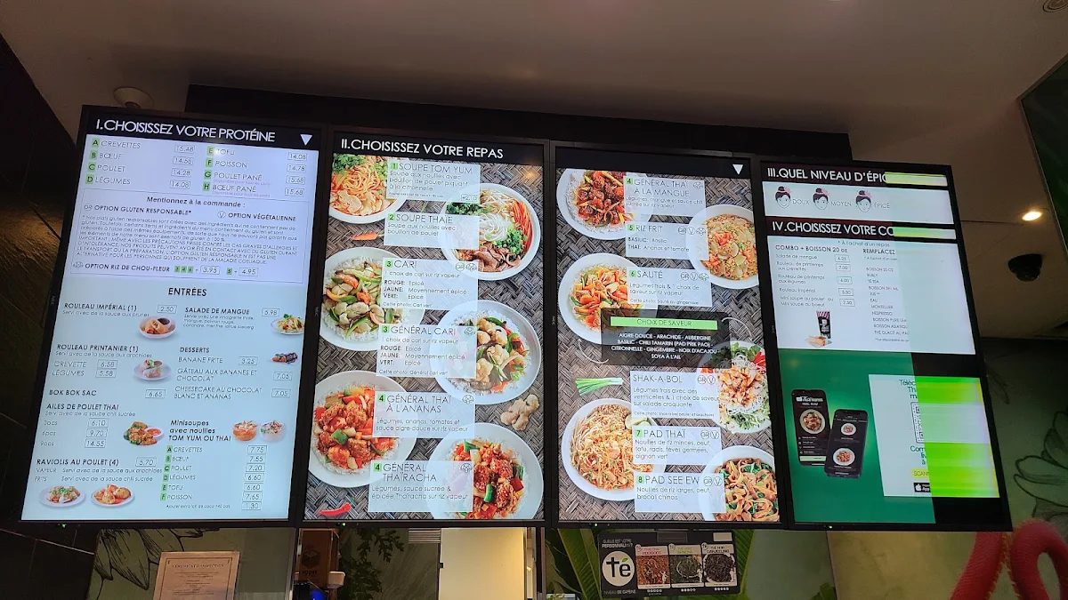Menu, Thai Express Restaurant Laval