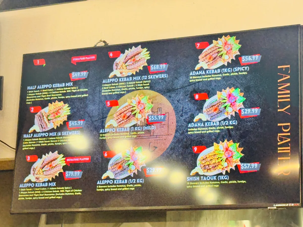 Menu, Aleppo Kebab
