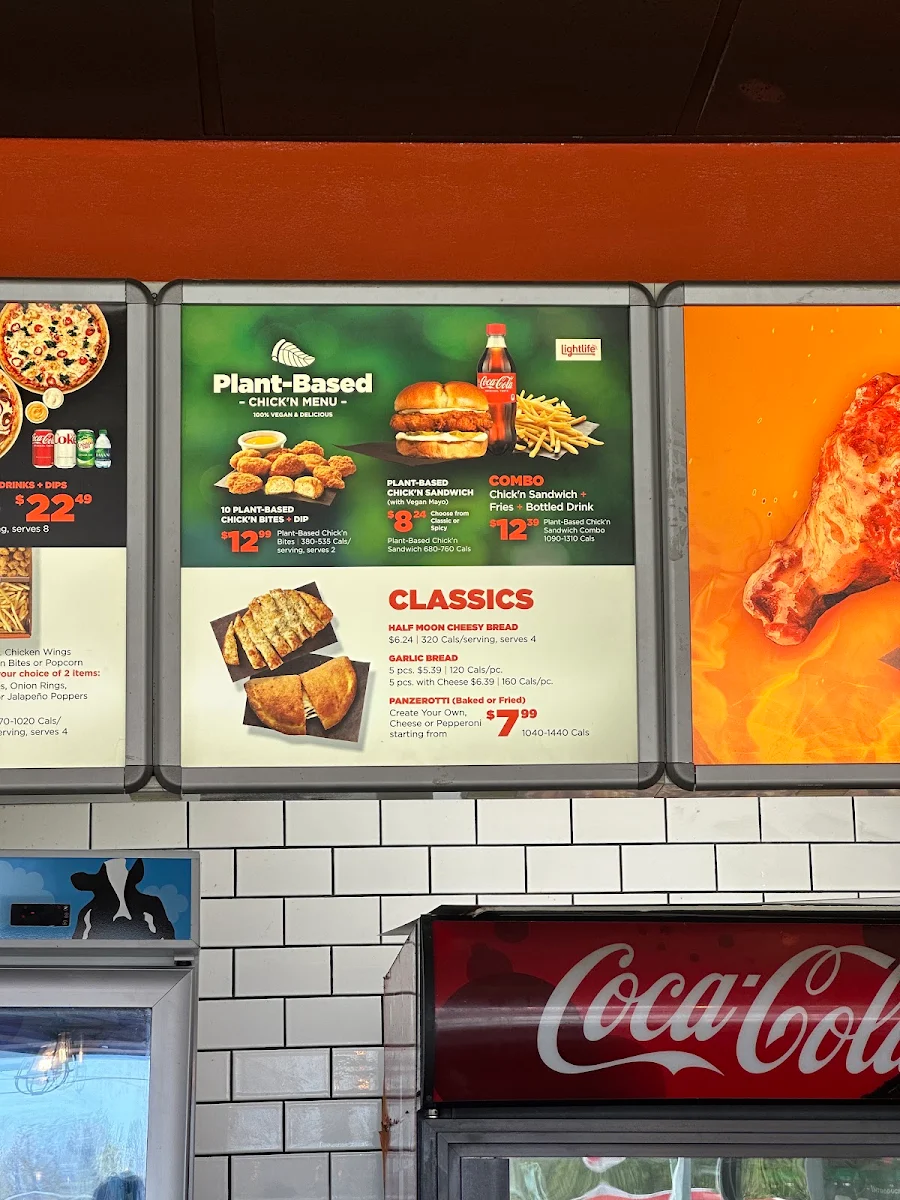 Menu, Pizza Pizza