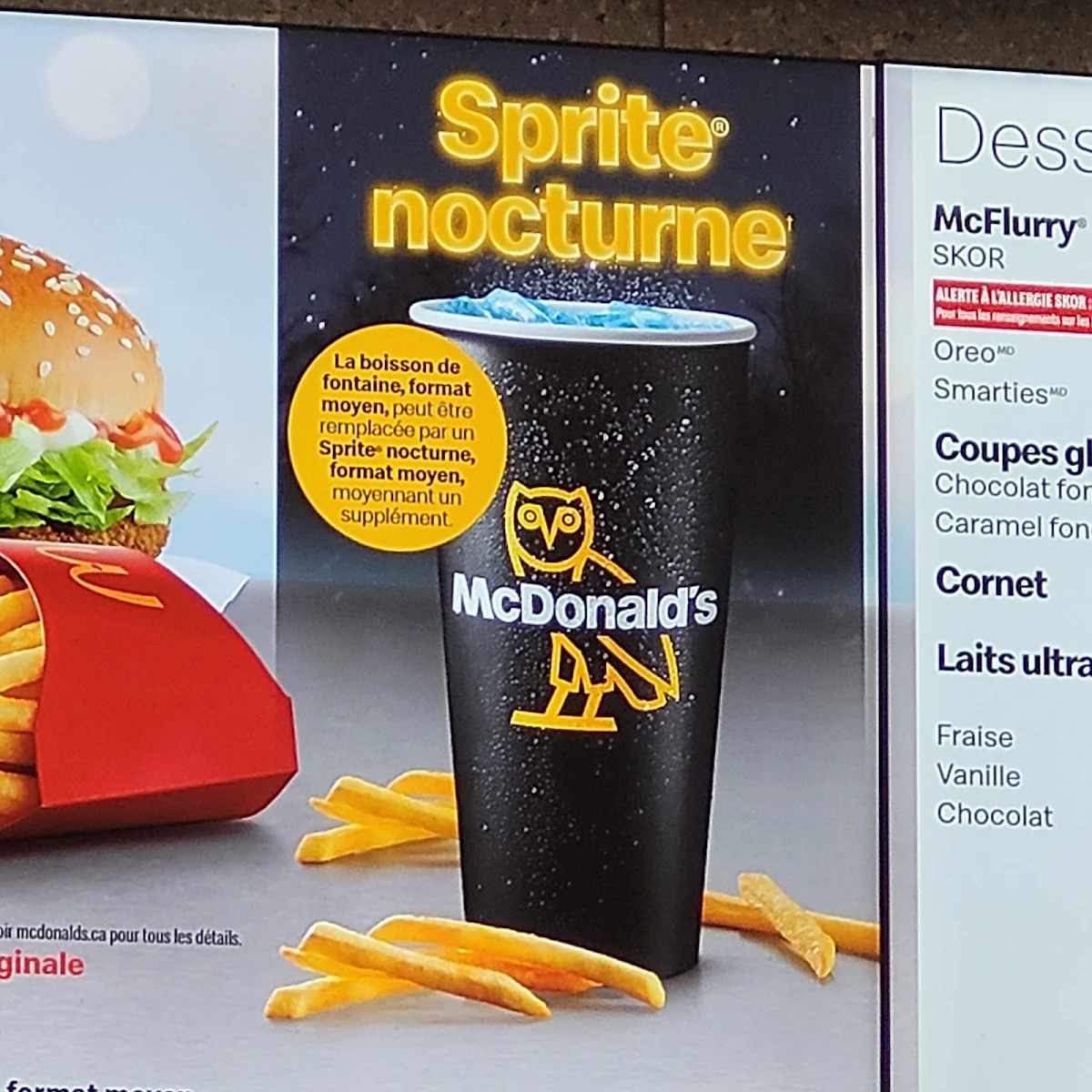 Menu, McDonald's