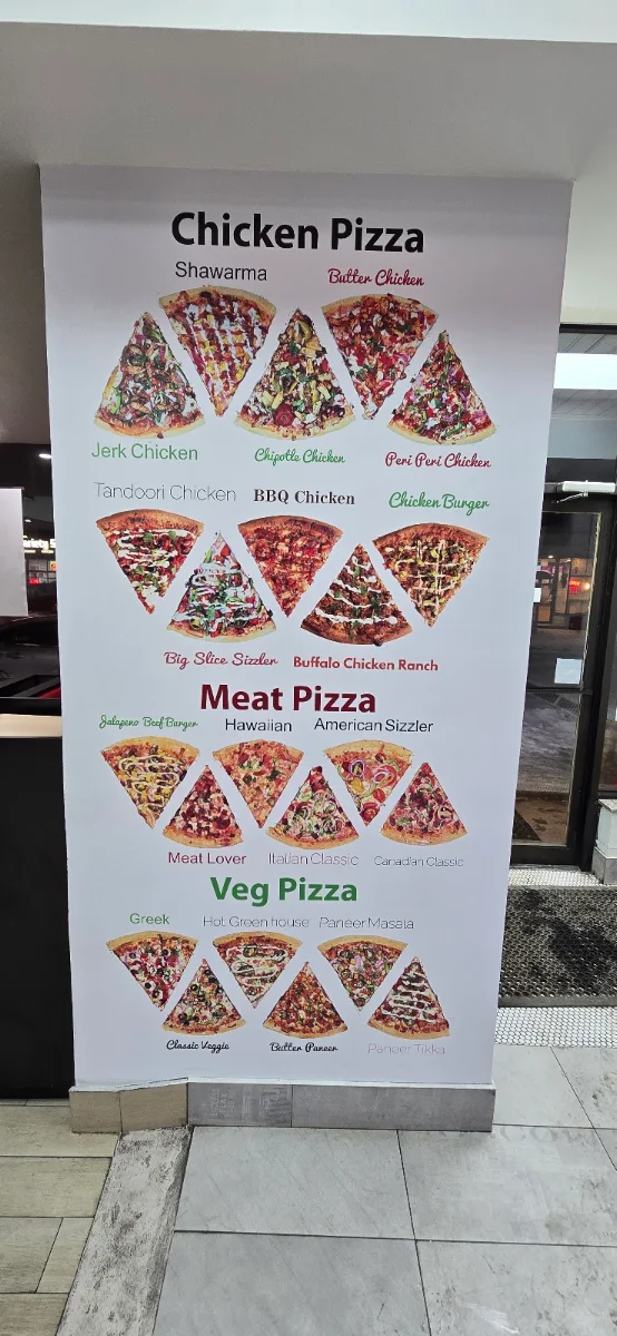 Menu, The Big Slice Pizza & Chicken