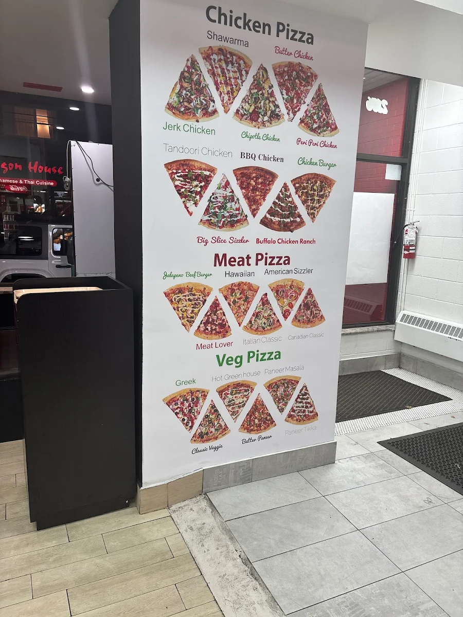 Menu, The Big Slice Pizza & Chicken