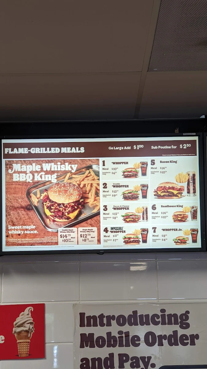 Menu, Burger King