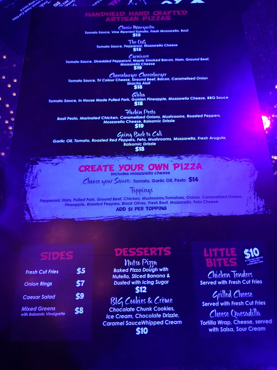 Menu, Big Time Entertainment