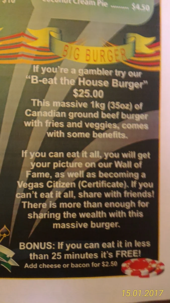 Menu, Harbourvue Horizon
