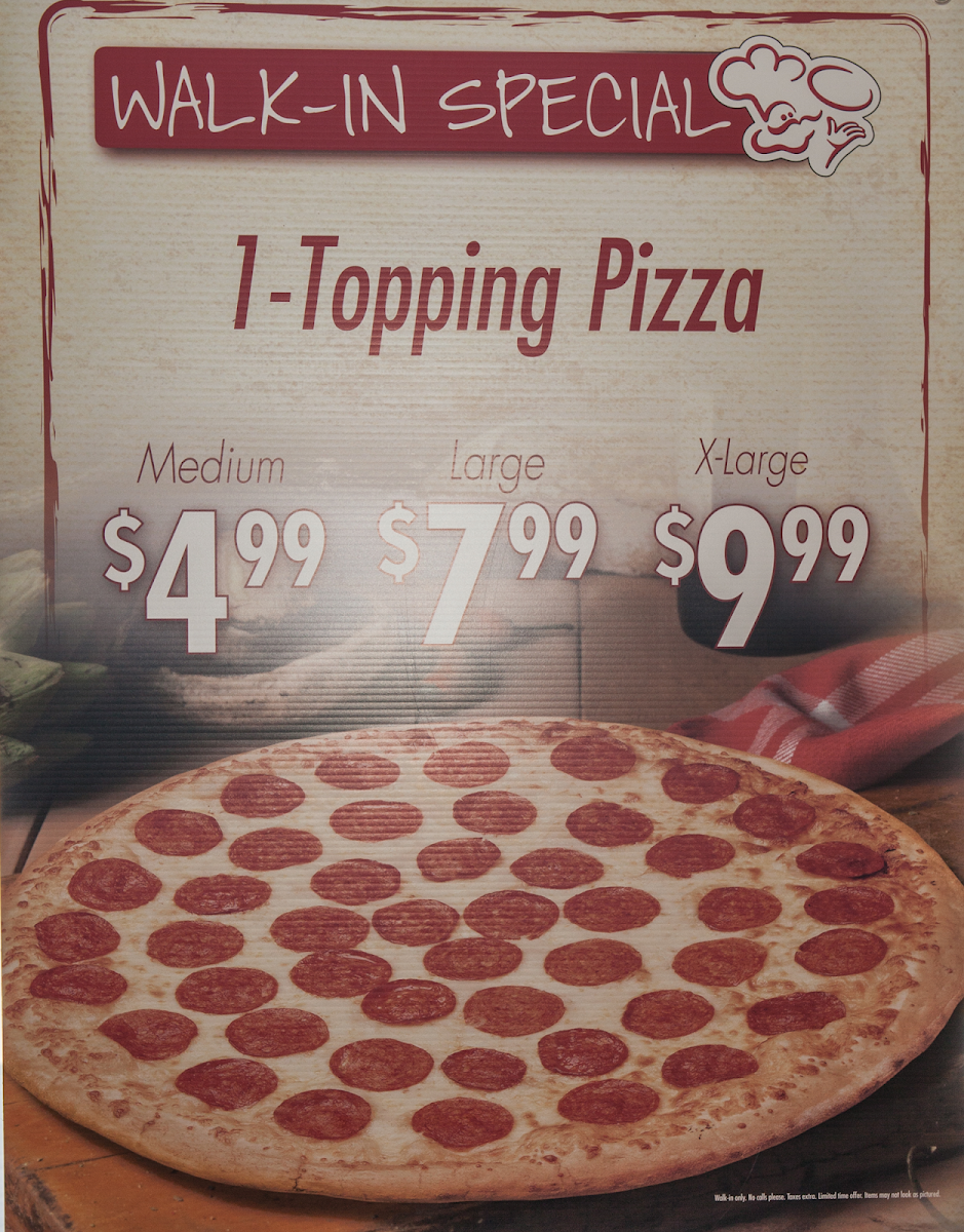 Menu, Gino's Pizza