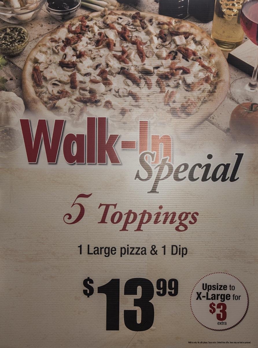 Menu, Gino's Pizza