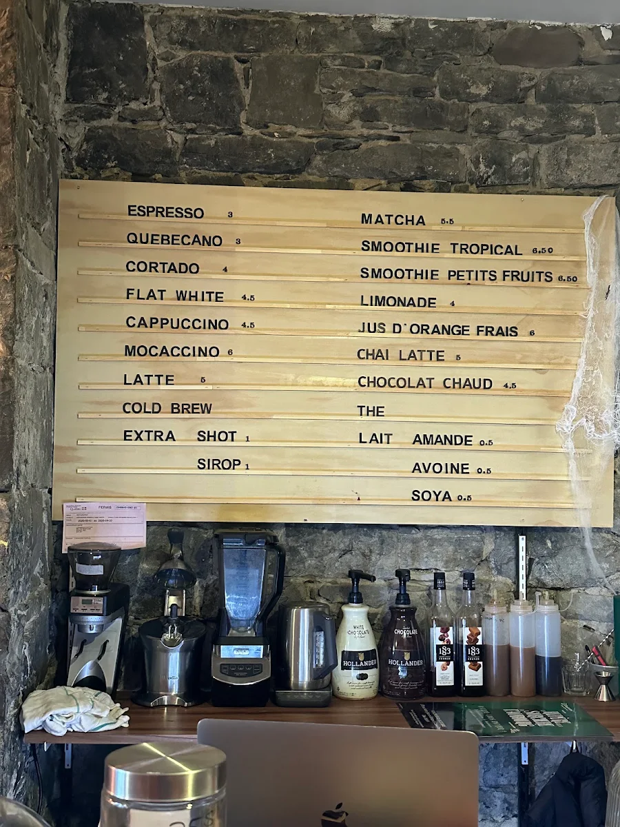 Menu, L'Orangerie Cafe