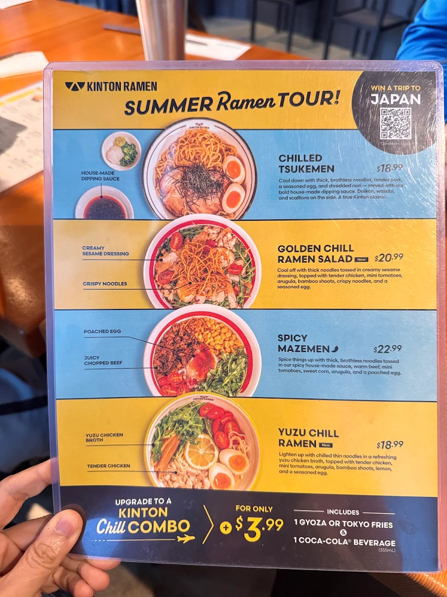 Menu, KINTON RAMEN SURREY