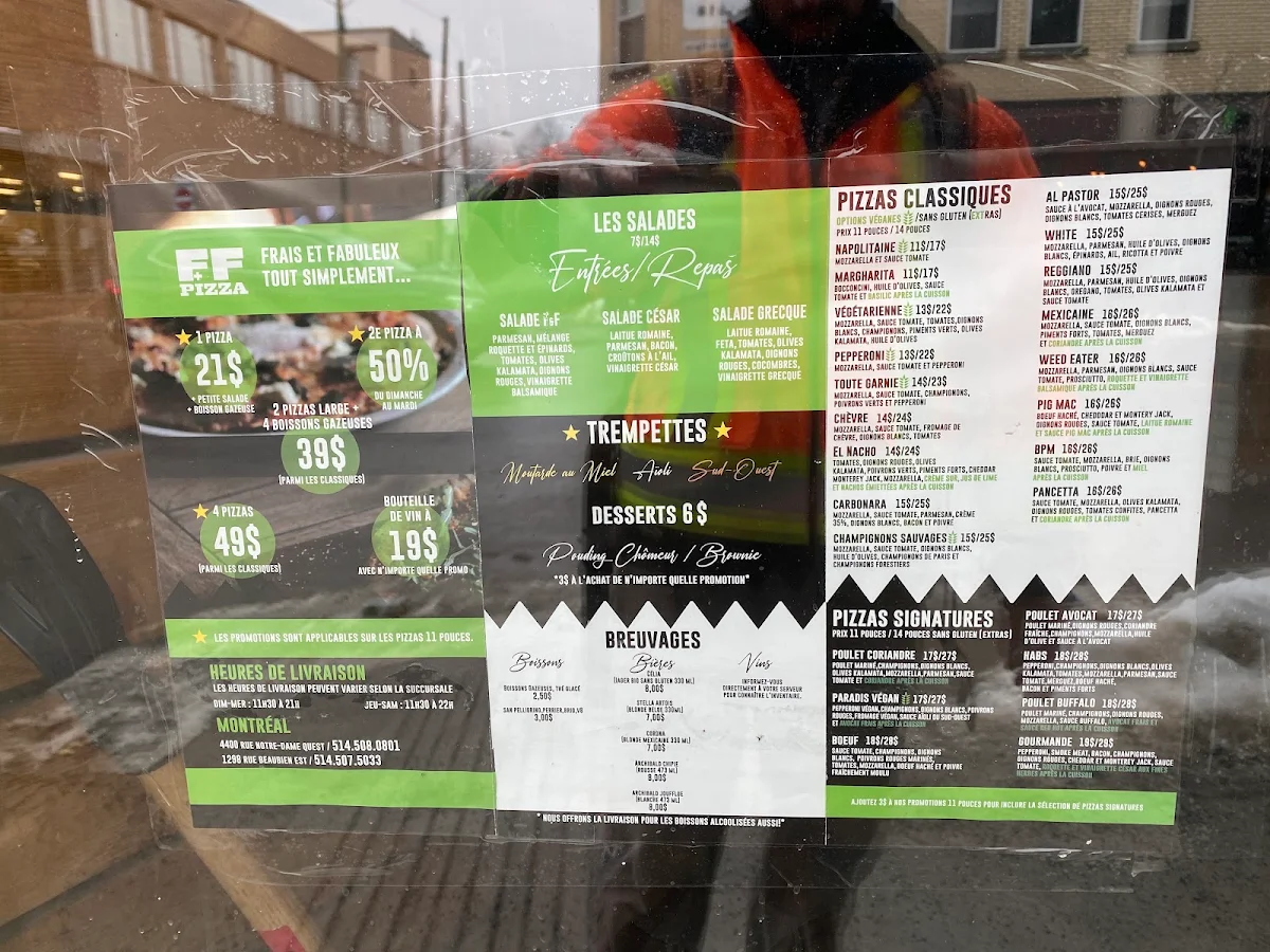 Menu, Saint Pizza (FFPizza) - Saint Henri