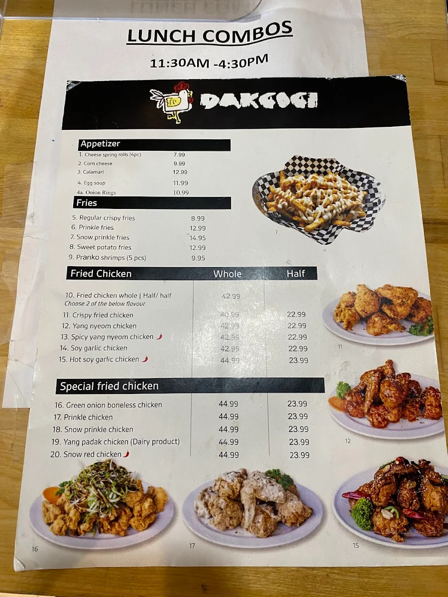 Menu, Dakgogi