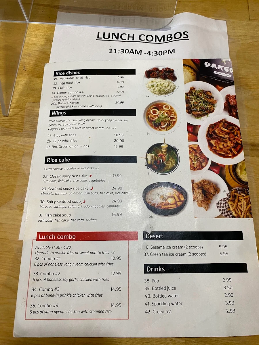 Menu, Dakgogi