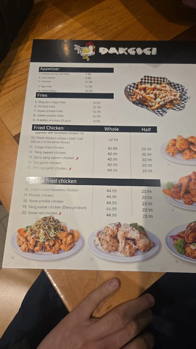Menu, Dakgogi