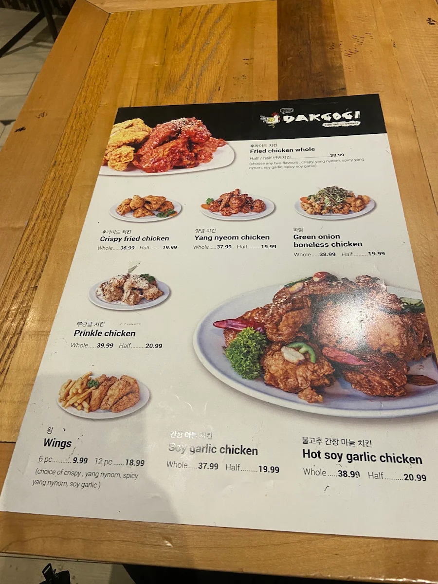 Menu, Dakgogi