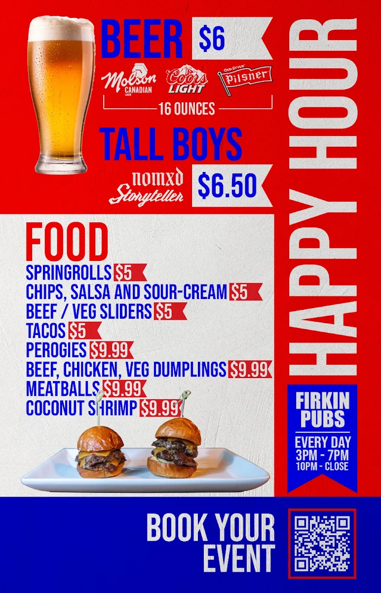 Menu, The Goose: A Firkin Pub