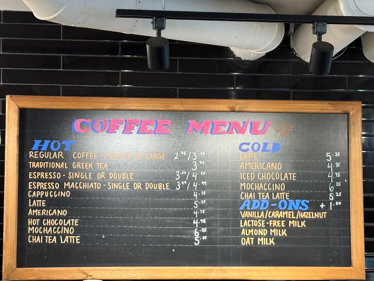 Menu, Greek Market Cafe