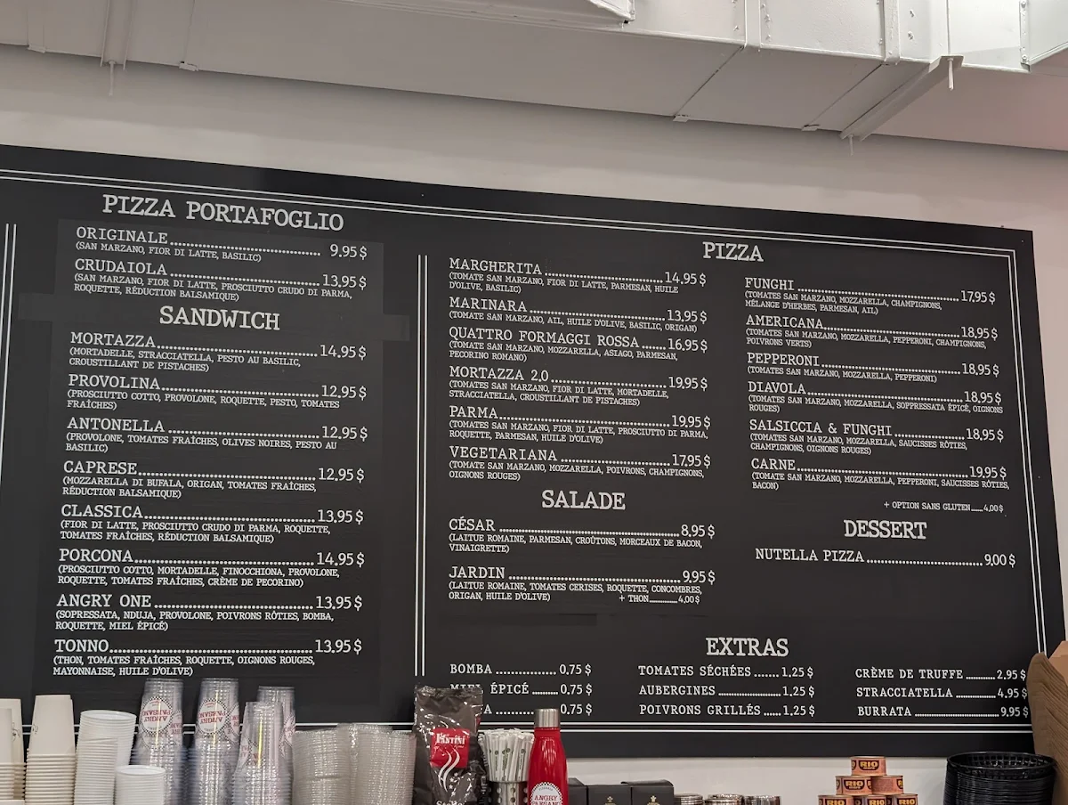 Menu, Pizzeria Angry Paesano Cafe Griffintown