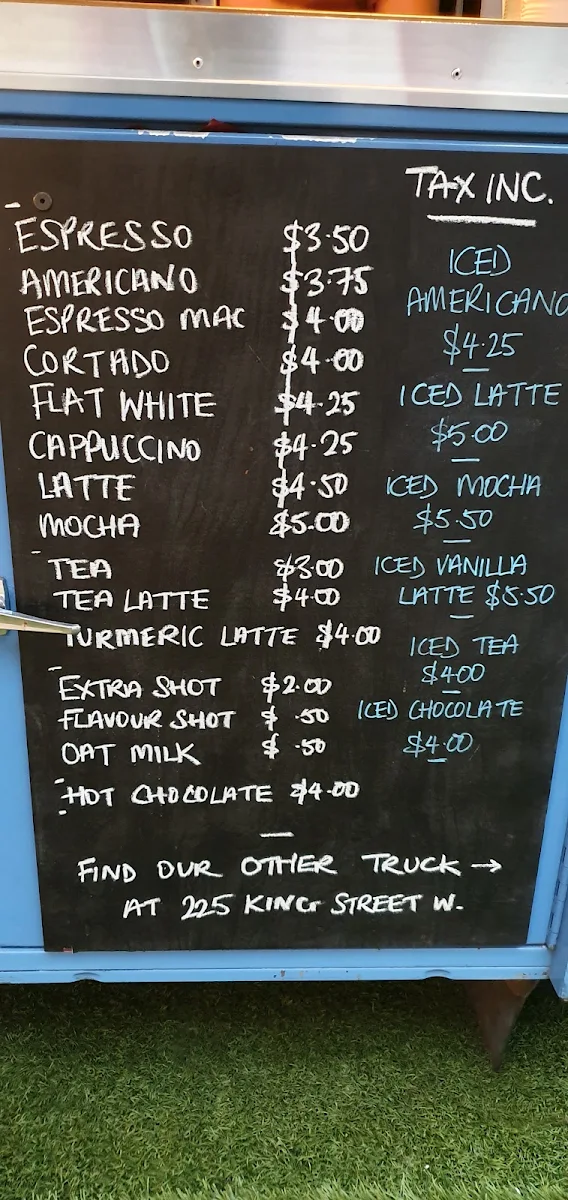 Menu, Jacked Up Coffee