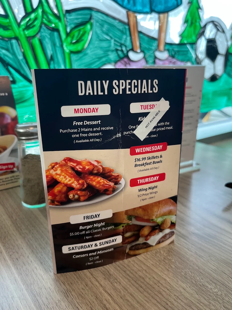Menu, Smitty's Family Restaurant