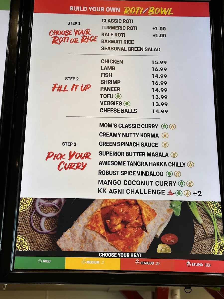 Menu, My Roti Place / My Dosa Place Scarborough