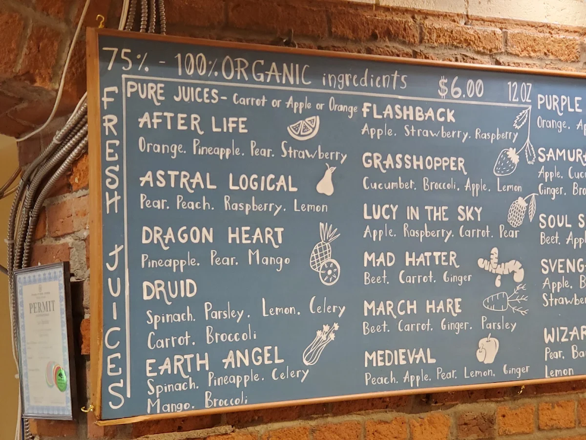 Menu, Green Cuisine Vegetarian Restaurant