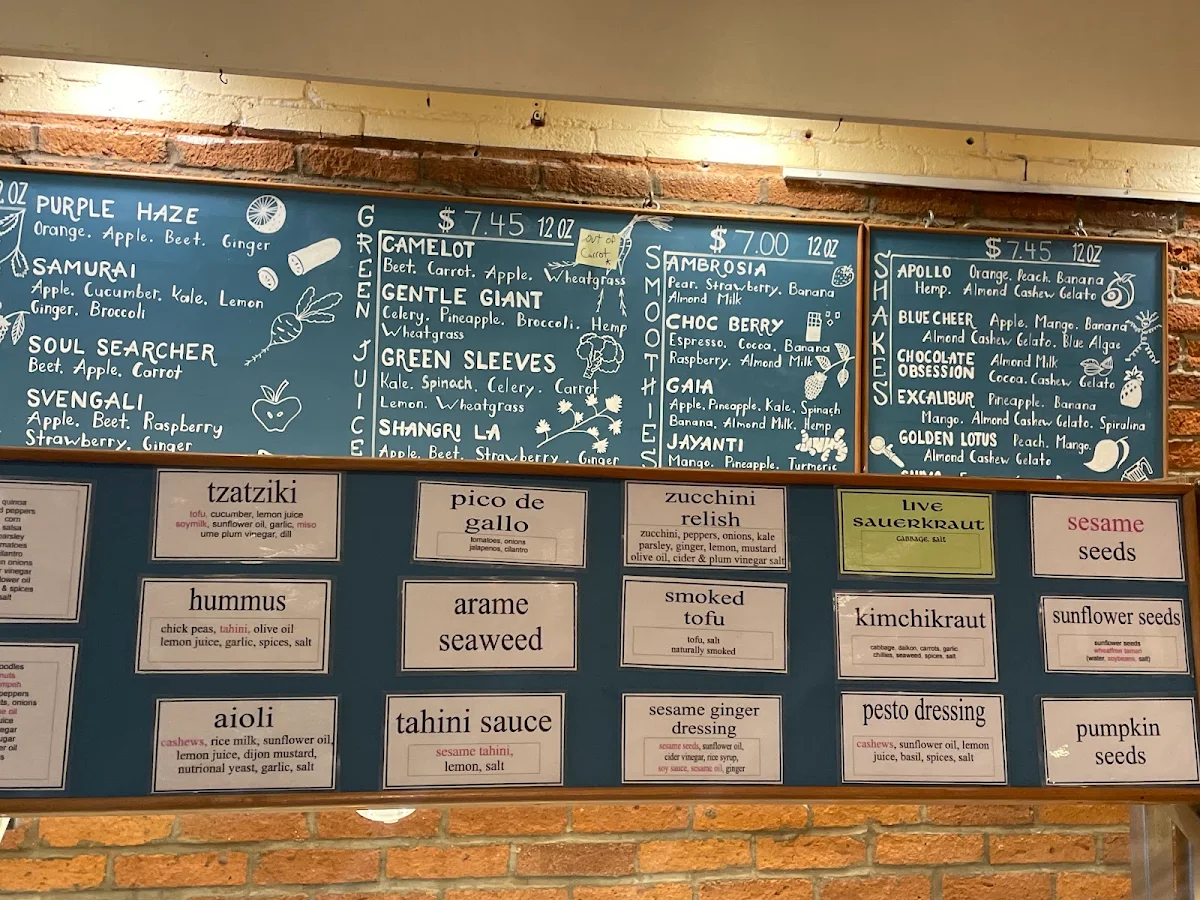 Menu, Green Cuisine Vegetarian Restaurant
