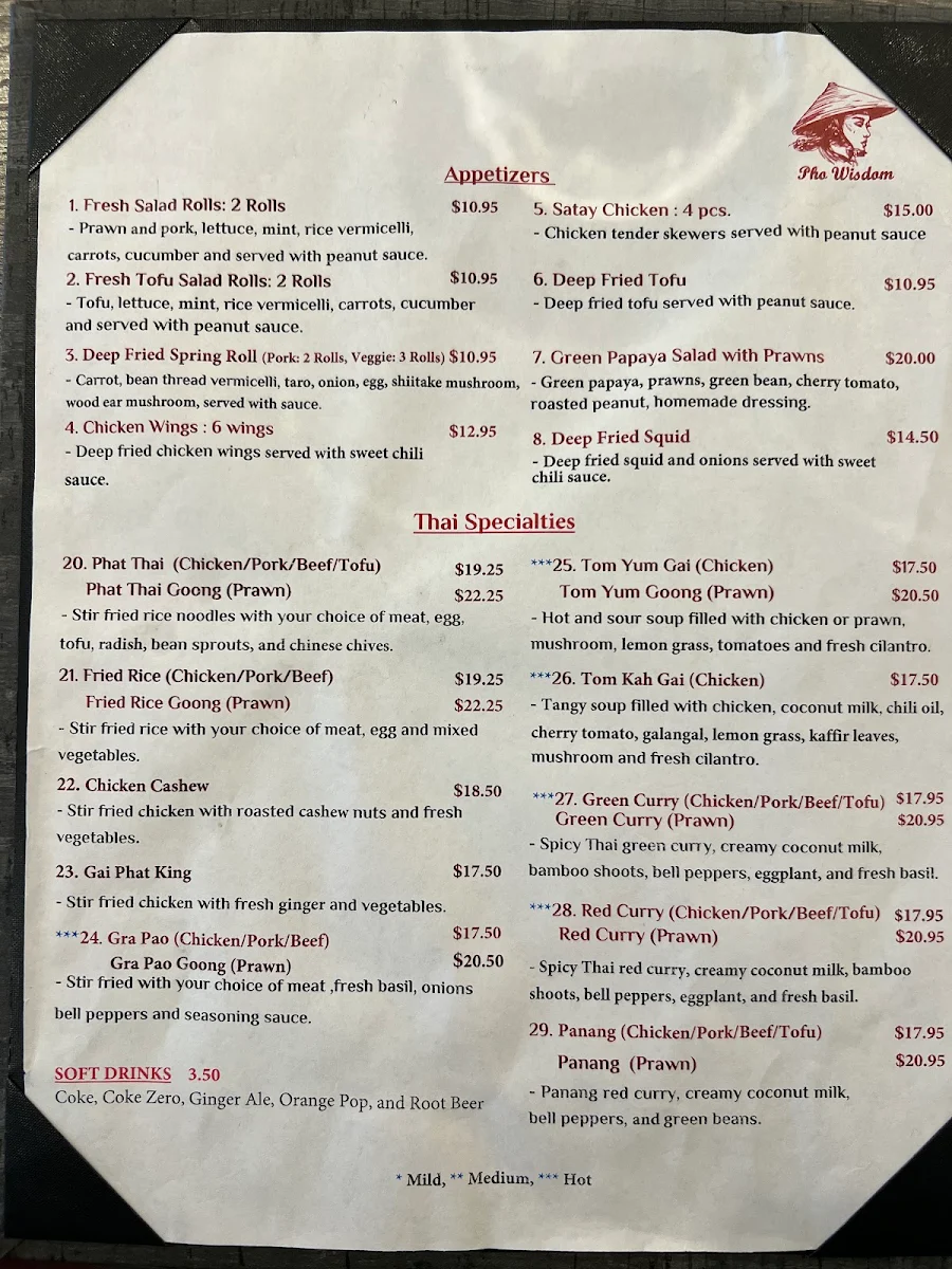 Menu, Thai Food Near Me