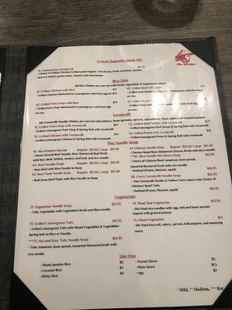 Menu, Thai Food Near Me