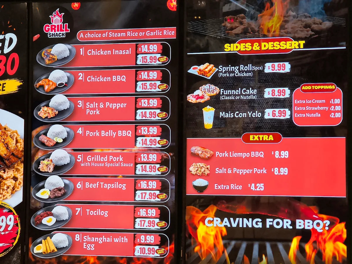 Menu, Potato Corner