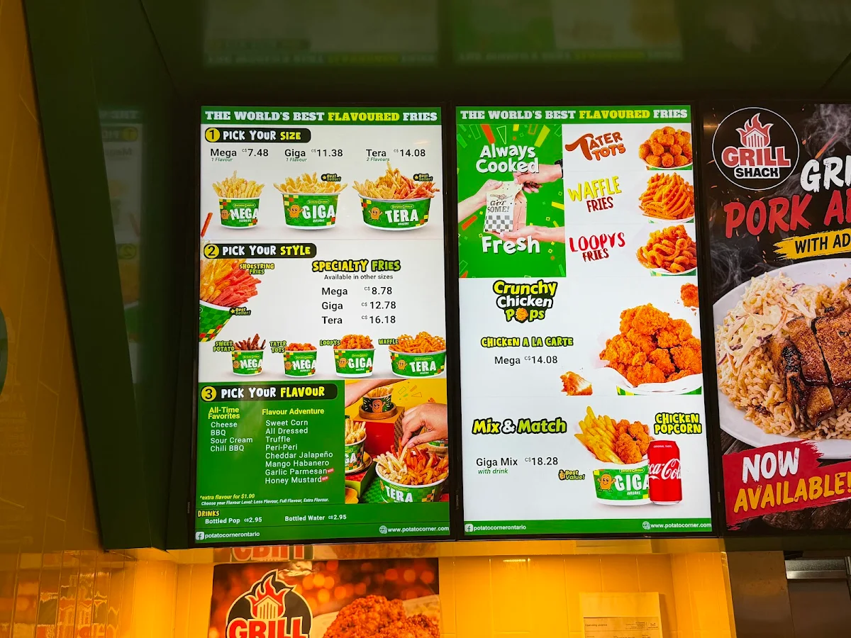 Menu, Potato Corner